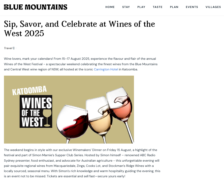 Bespoke website article/blog with photography