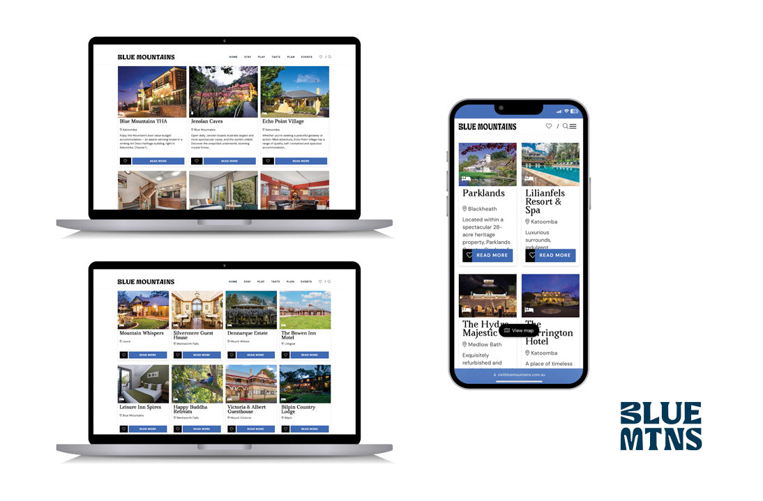 Website - business listings on visitbluemountains.com.au