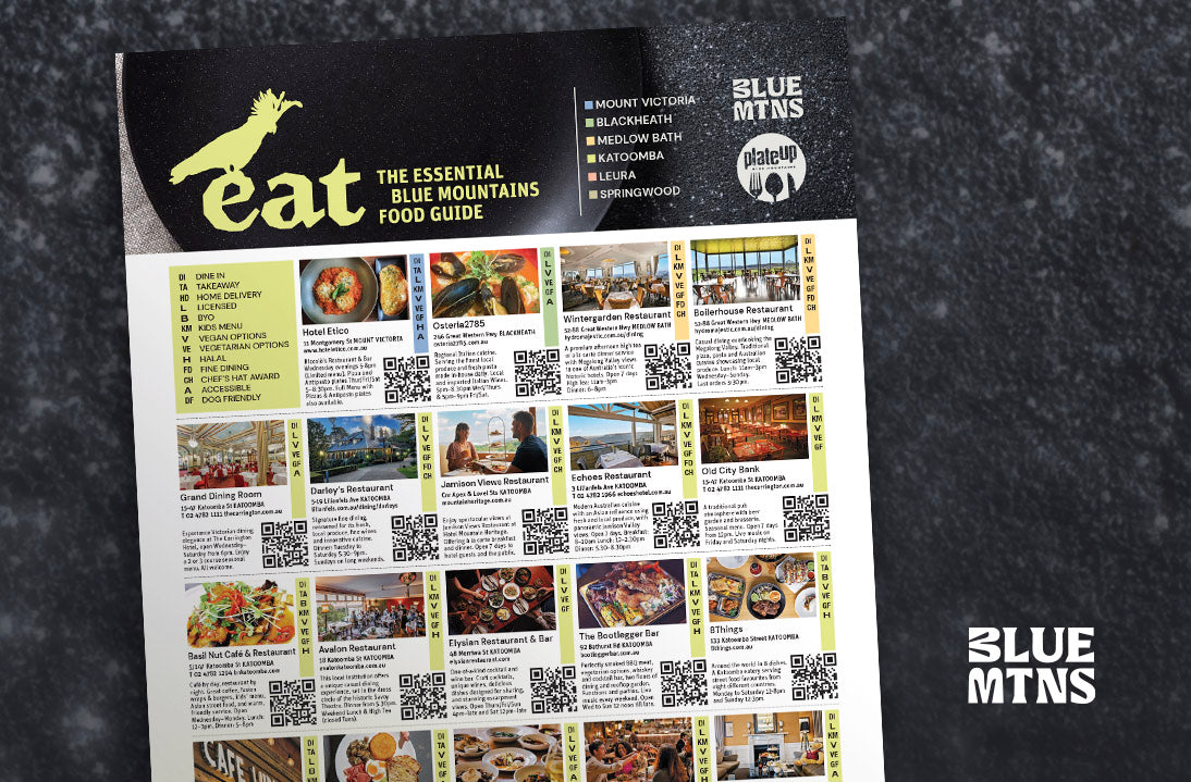 EAT - List your restaurant, café or bar in the Essential Blue Mountains Food Guide