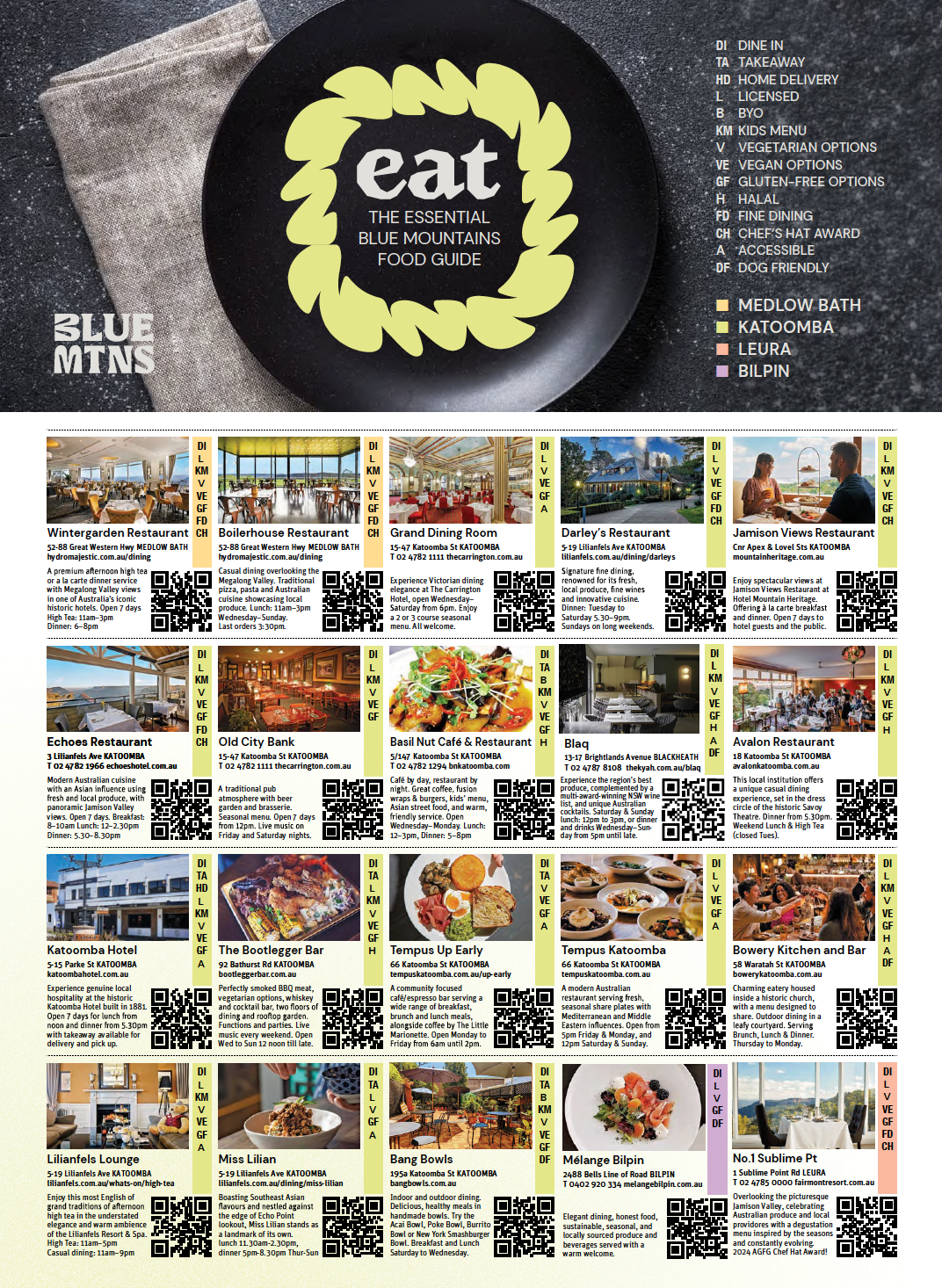 EAT - List your restaurant, café or bar in the Essential Blue Mountains Food Guide